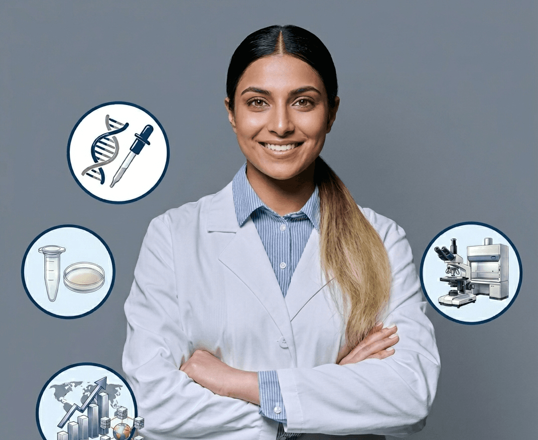Scientist in a biotech lab